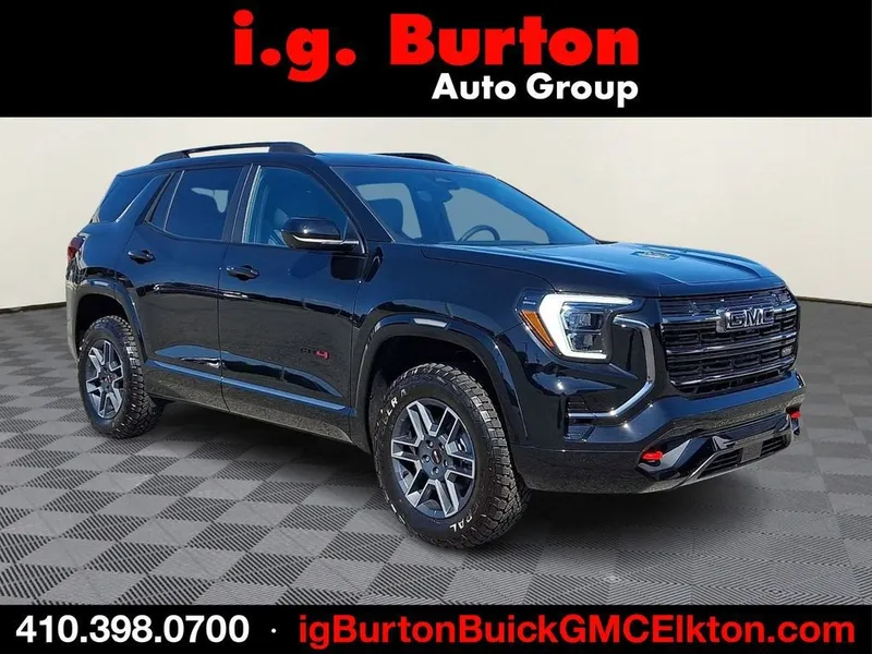 2026 GMC Terrain AT4 in Ebony Twilight Metallic — front three-quarter view