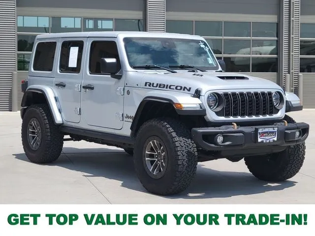 2024 Jeep Wrangler Rubicon 392 in Silver Zynith Clearcoat — front three-quarter view