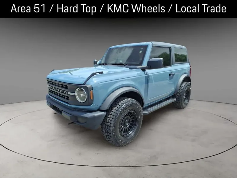 2022 Ford Bronco Base in Area 51 — front three-quarter view