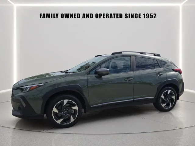 2024 Subaru Crosstrek Limited in Alpine Green — front three-quarter view