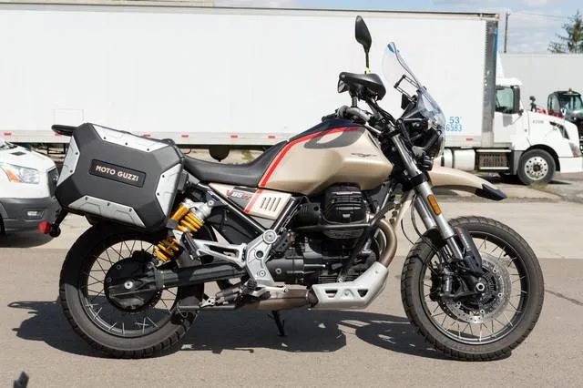 2021 Moto Guzzi V85 TT Adventure E5 — front three-quarter view
