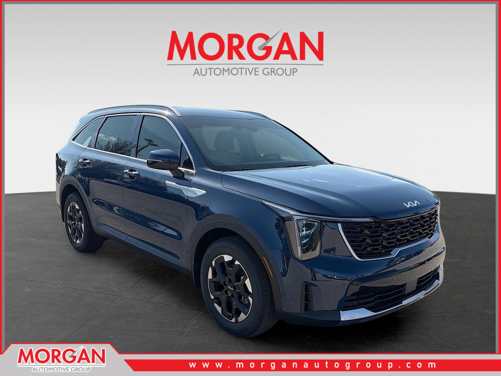 2026 Kia Sorento S in Midnight Lake Blue — front three-quarter view