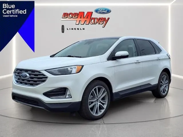 2024 Ford Edge Titanium in Star White Metallic Tri-Coat Az — front three-quarter view