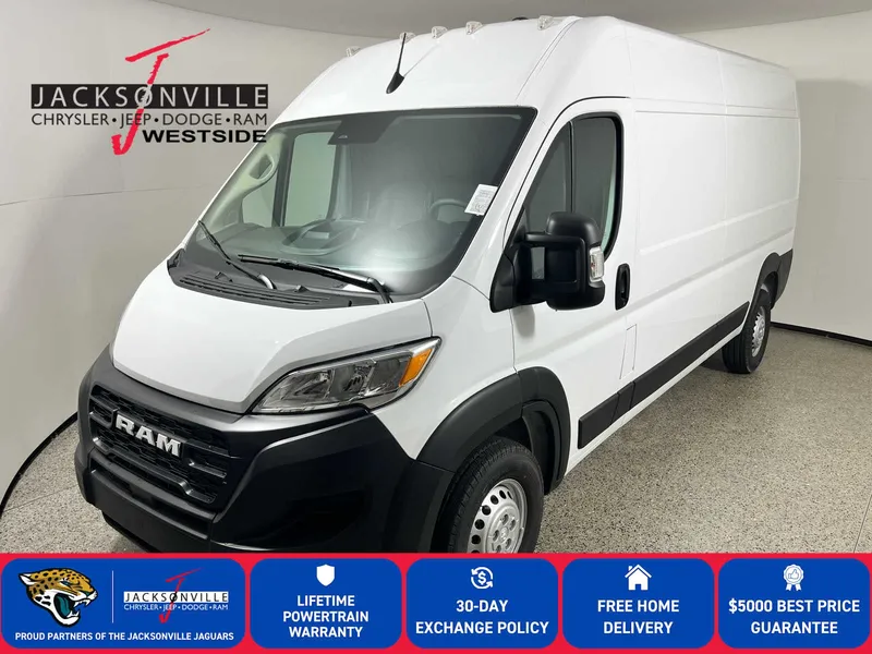 2026 RAM ProMaster Tradesman in Bright White Clear-Coat Exterior Paint — front three-quarter view