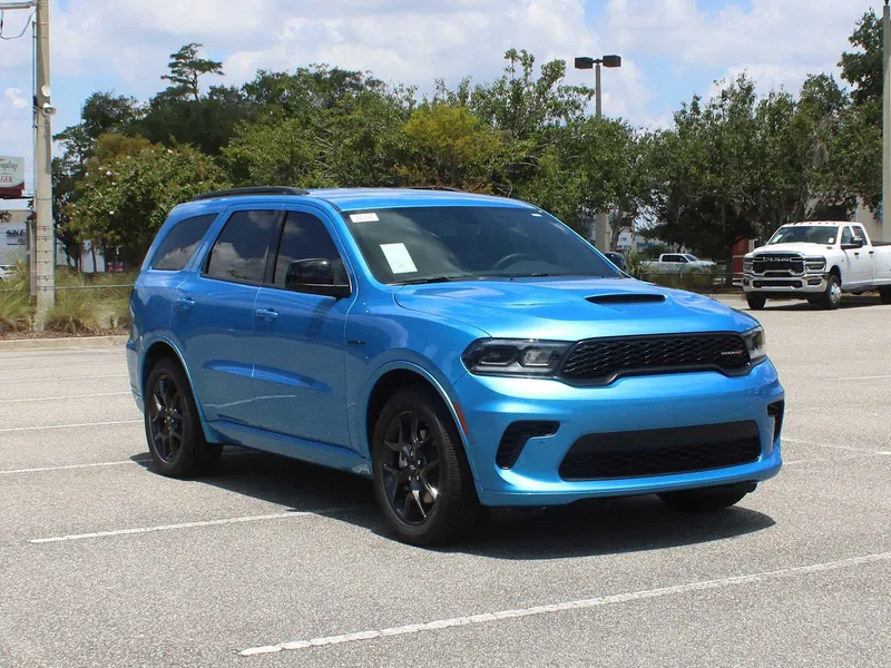 2026 Dodge Durango GT HEMI V8 in B5 Blue Exterior Paint — front three-quarter view