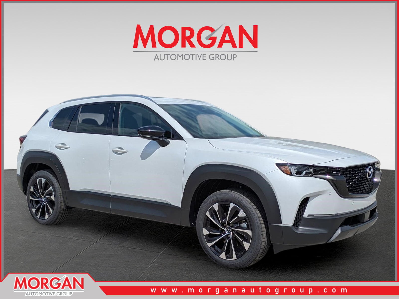 2026 Mazda CX-50 Hybrid Premium Plus in Wind Chill Pearl — front three-quarter view