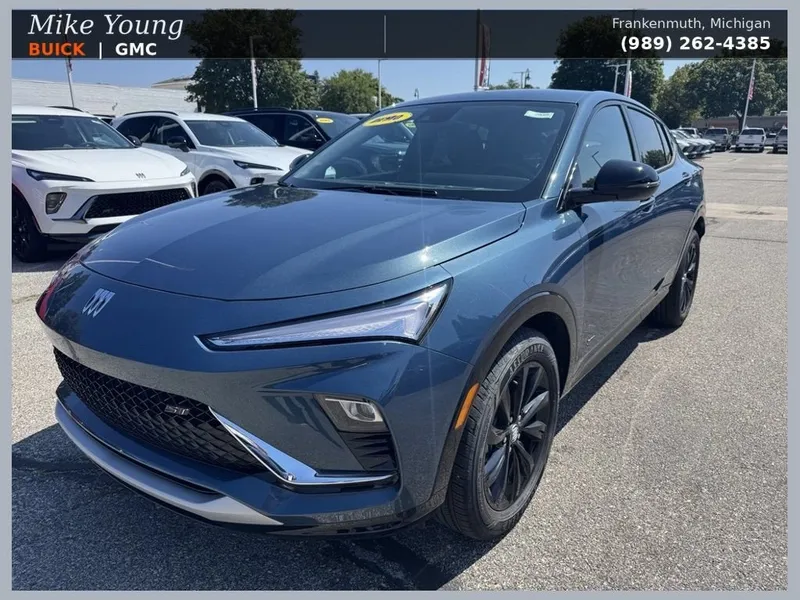 2026 Buick Envista Sport Touring in Ocean Blue Metallic — front three-quarter view