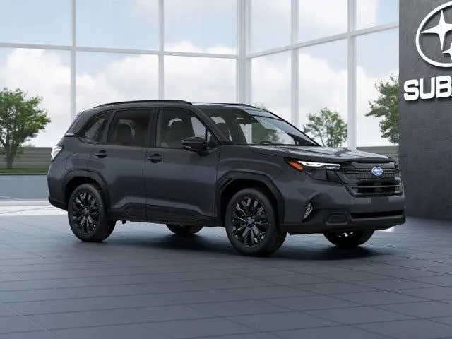 2026 Subaru FORESTER Sport Onyx Edition in Magnetite Gray Metallic — front three-quarter view