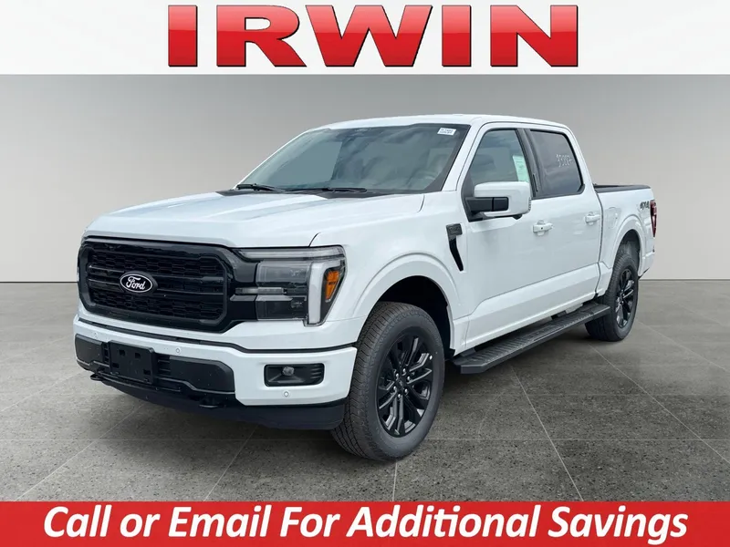 2026 Ford F-150 LARIAT in White — front three-quarter view