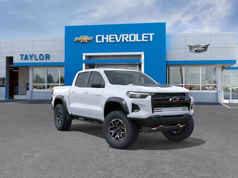 2026 Chevrolet Colorado ZR2 in Summit White — front three-quarter view