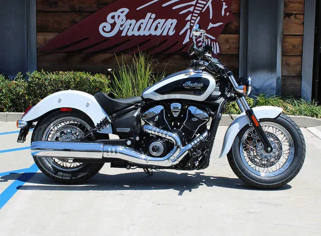 2025 Indian Motorcycle® Scout® Classic Limited +Tech Ghost White Metallic — front three-quarter view