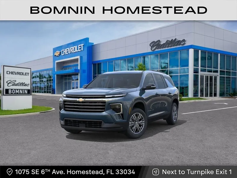 2026 Chevrolet Traverse LT in Lakeshore Blue Metallic — front three-quarter view