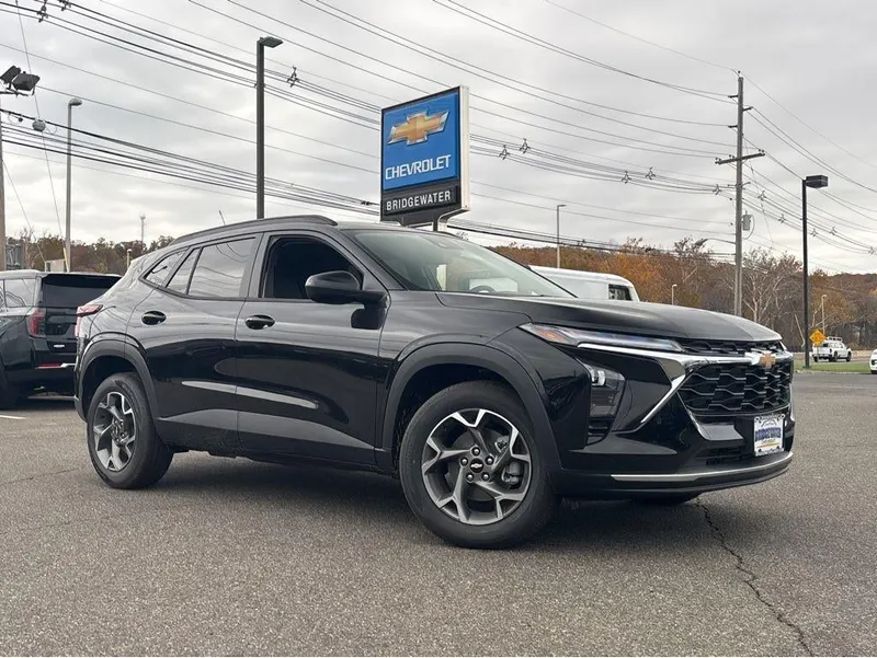 2026 Chevrolet Trax LT in Mosaic Black Metallic — front three-quarter view