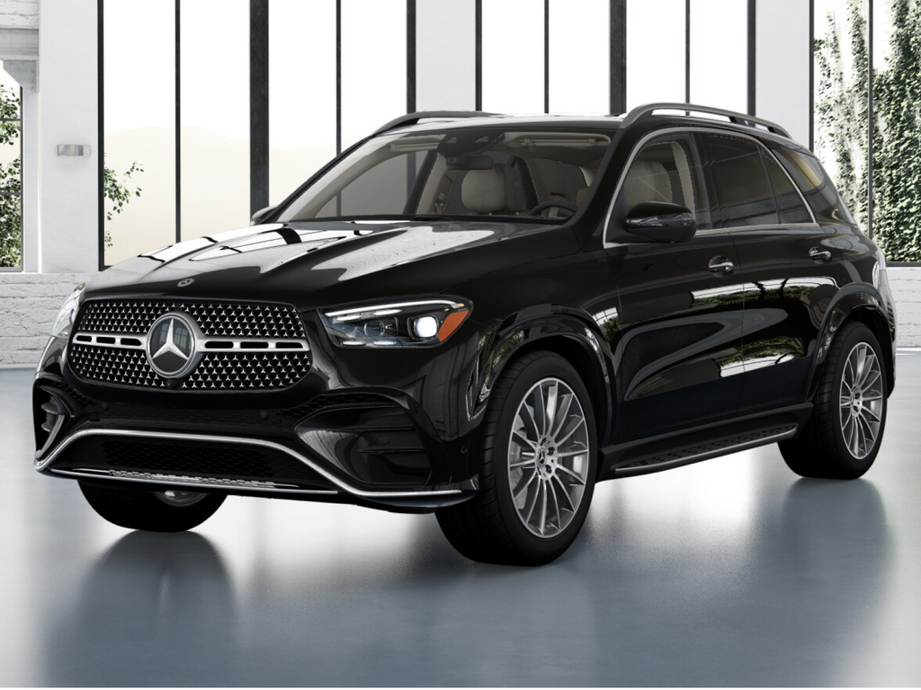 2026 Mercedes-Benz GLE 350 in Obsidian Black Metallic — front three-quarter view
