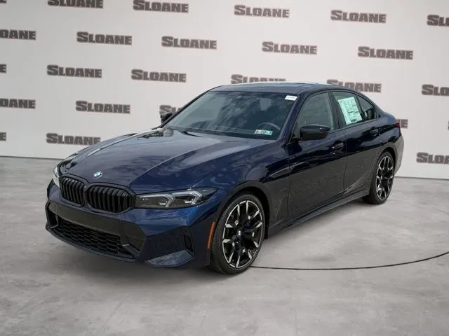 2026 BMW 3 Series 330i xDrive in Tanzanite Blue II Metallic — front three-quarter view
