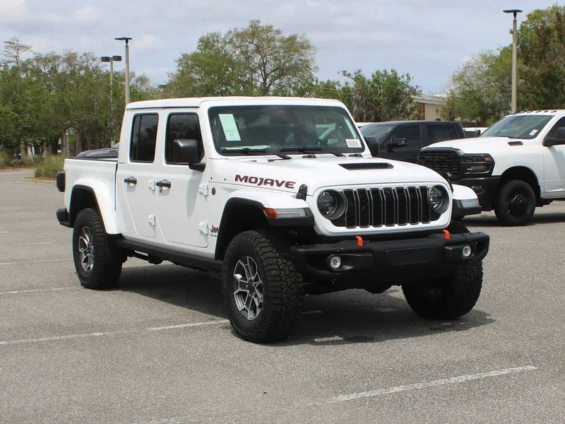 2026 Jeep Gladiator Mojave X in Bright White Clear-Coat Exterior Paint — front three-quarter view