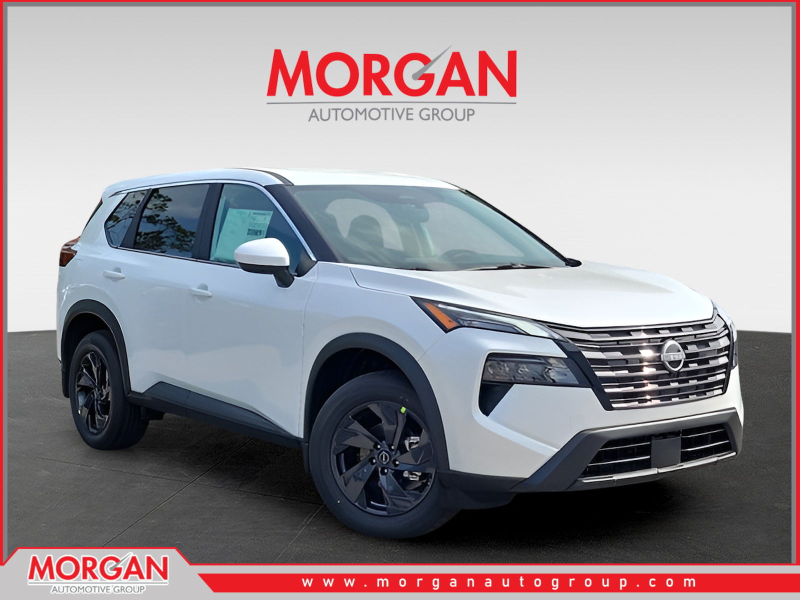 2026 Nissan Rogue SV in White — front three-quarter view