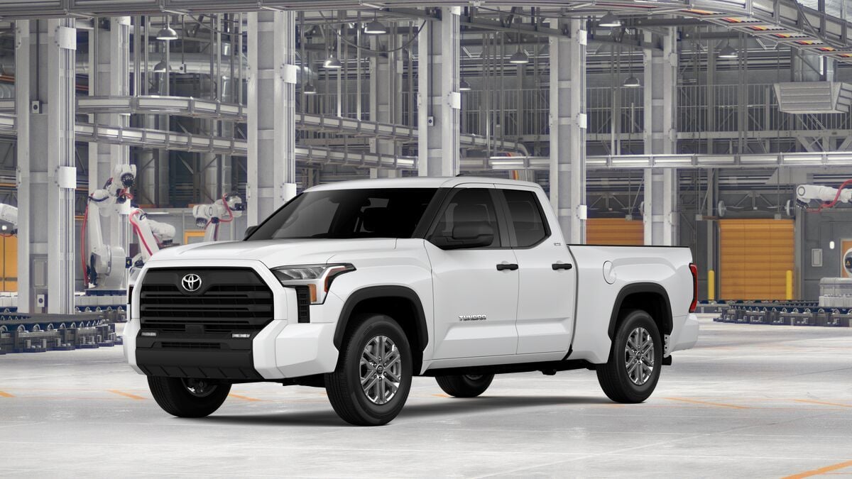 2026 Toyota Tundra SR5 in Ice Cap — front three-quarter view