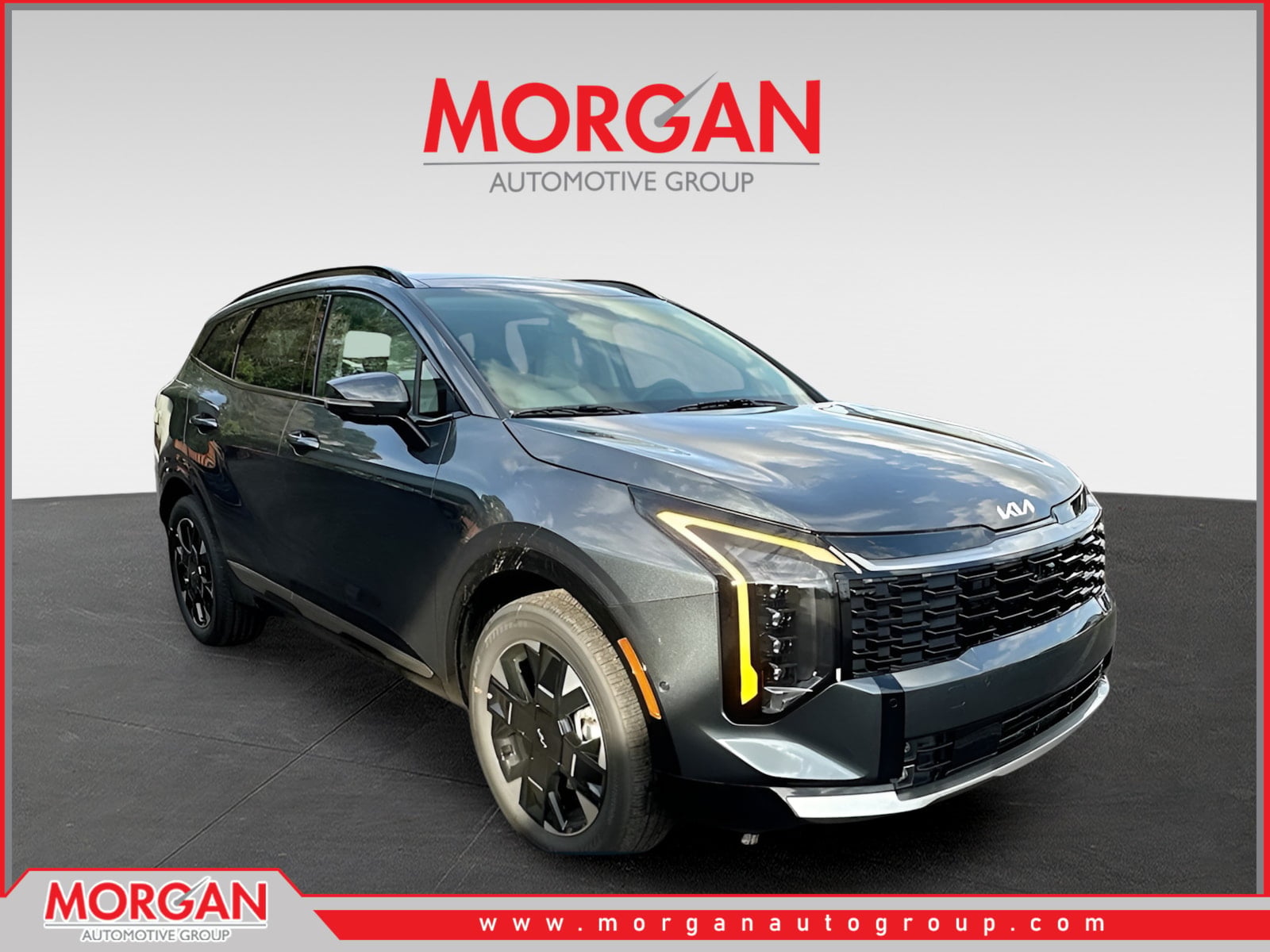 2026 Kia Sportage Hybrid SX-Prestige in Gray — front three-quarter view