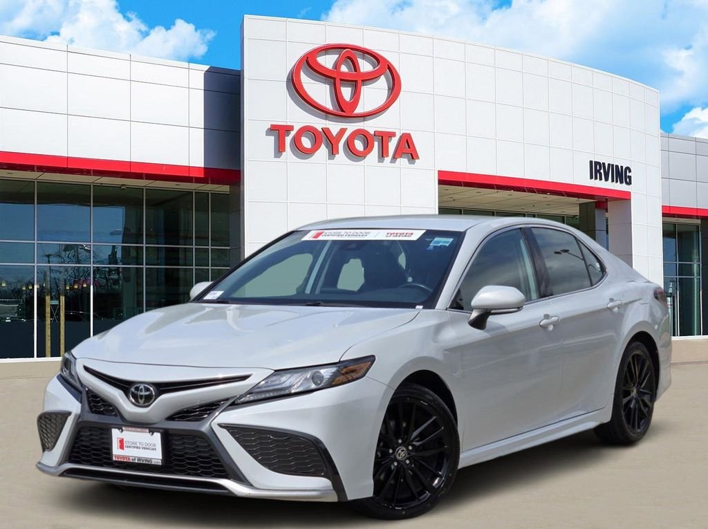 2023 Toyota Camry XSE in White — front three-quarter view