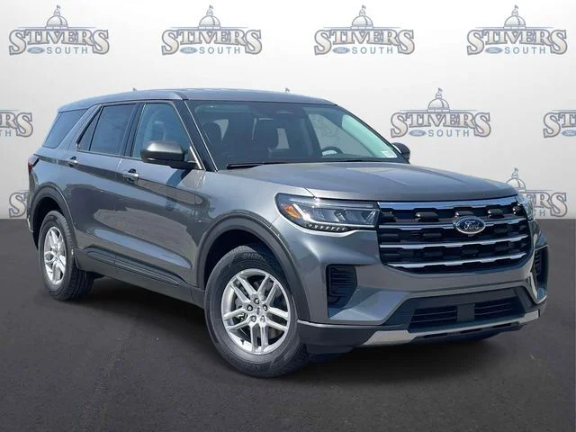 2026 Ford Explorer Active in Gray — front three-quarter view