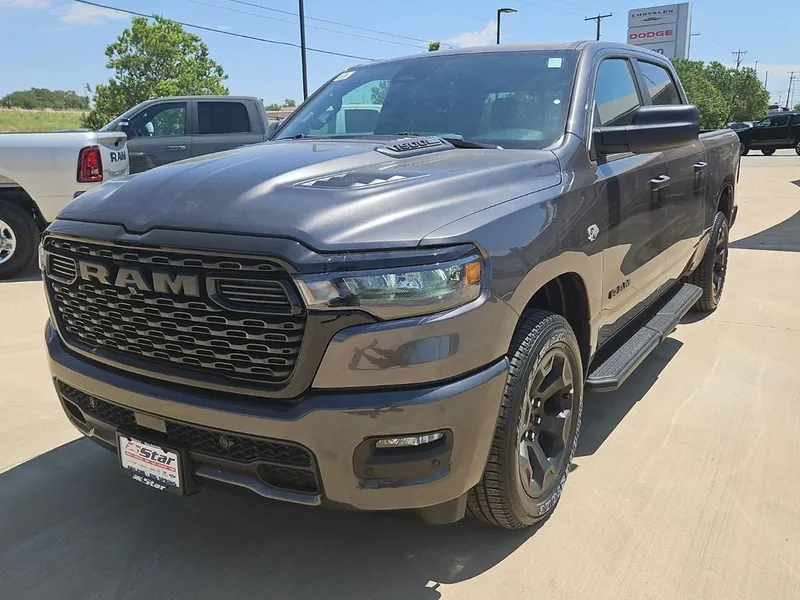 2026 RAM 1500 Express in Granite Crystal Metallic Clearcoat — front three-quarter view