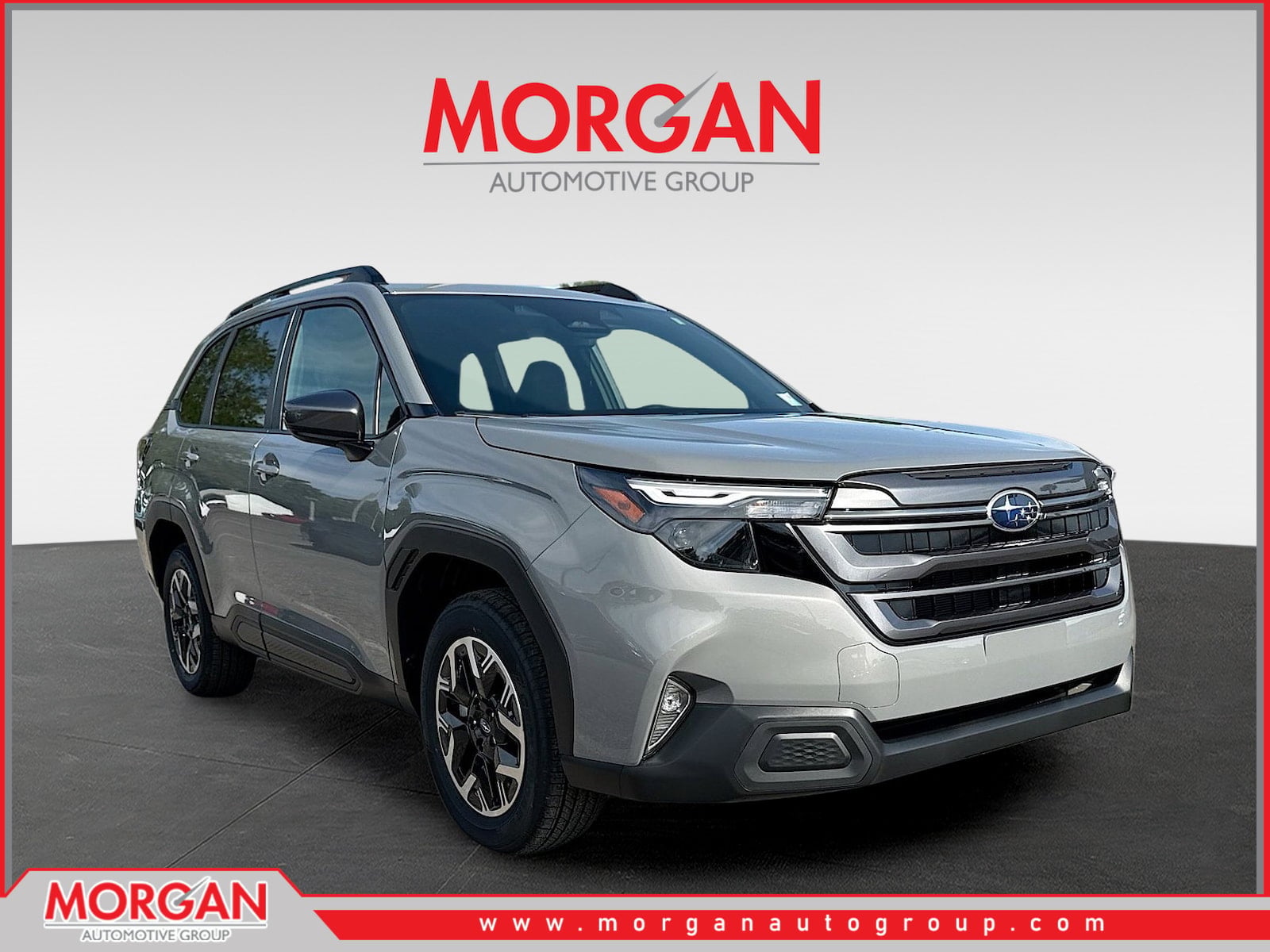 2026 Subaru Forester Premium in River Rock Pearl — front three-quarter view