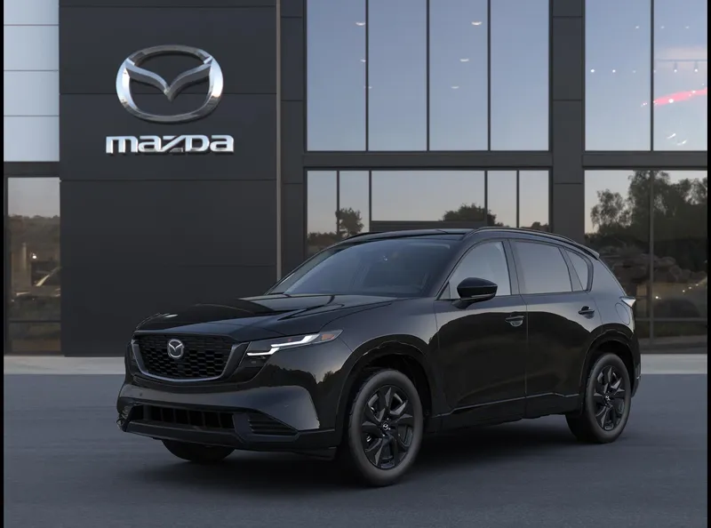2026 Mazda Mazda CX-5 2.5 S Premium AWD in Jet Black Mica — front three-quarter view
