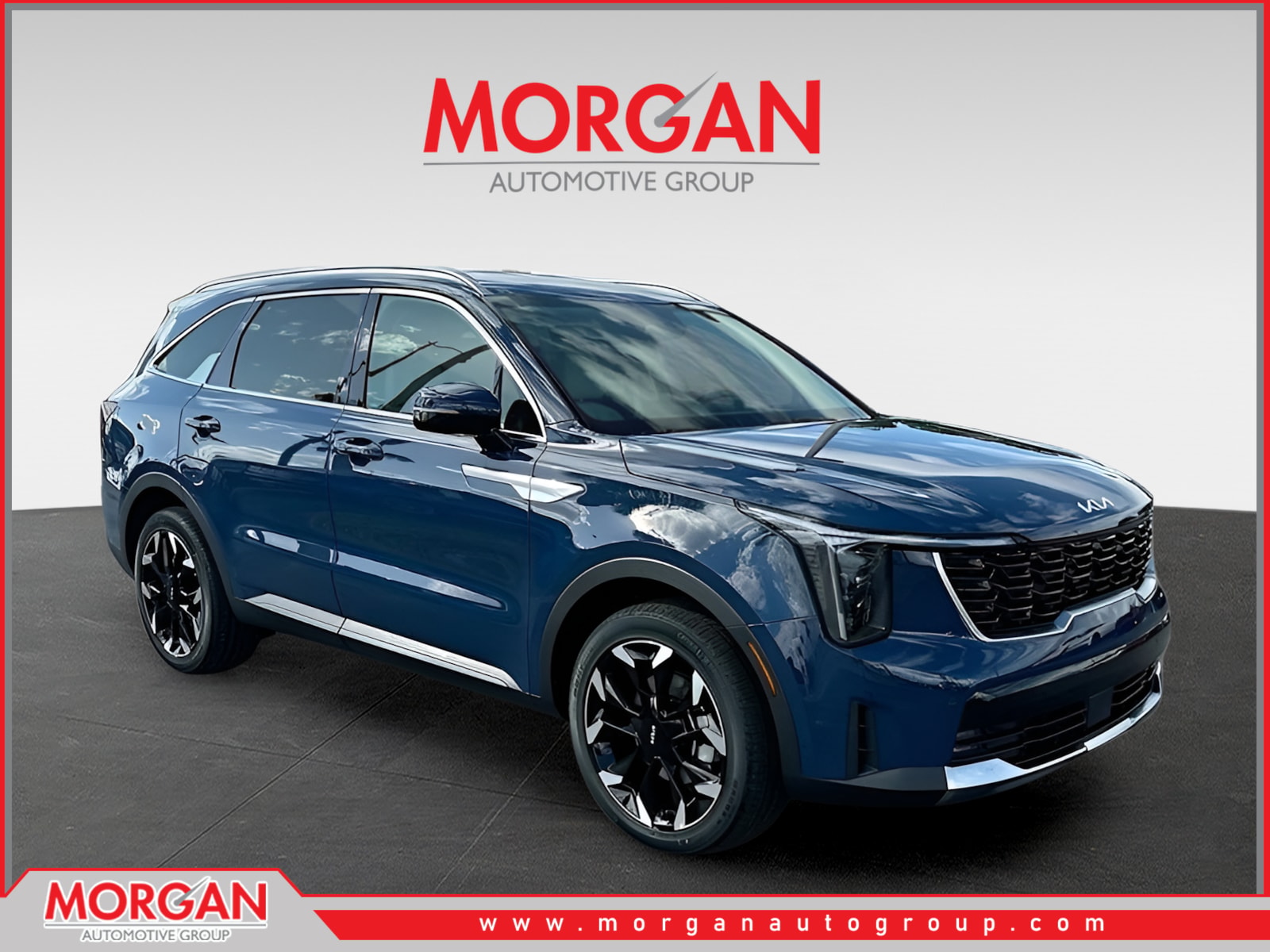 2026 Kia Sorento EX in Blue — front three-quarter view