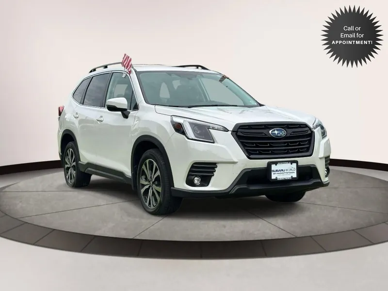 2024 Subaru Forester Limited AWD in White — front three-quarter view
