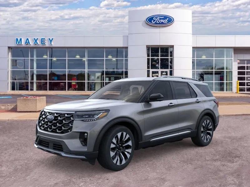 2026 Ford Explorer Platinum™ in Carbonized Gray Metallic — front three-quarter view