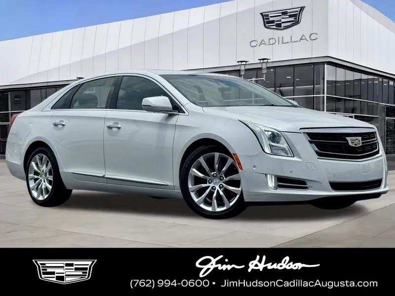 2016 Cadillac XTS Luxury in Crystal White — front three-quarter view