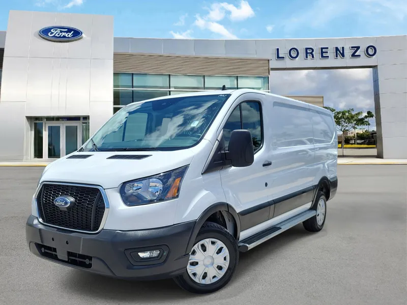 2024 Ford Transit Cargo Van Base in Oxford White — front three-quarter view