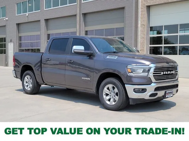 2024 RAM 1500 Laramie in Granite Crystal Metallic Clearcoat — front three-quarter view
