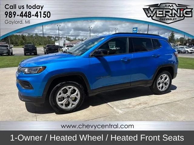 2025 Jeep Compass Latitude in Blue — front three-quarter view