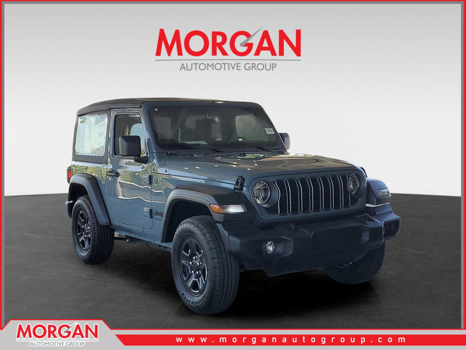 2026 Jeep Wrangler Sport in Anvil Clearcoat — front three-quarter view
