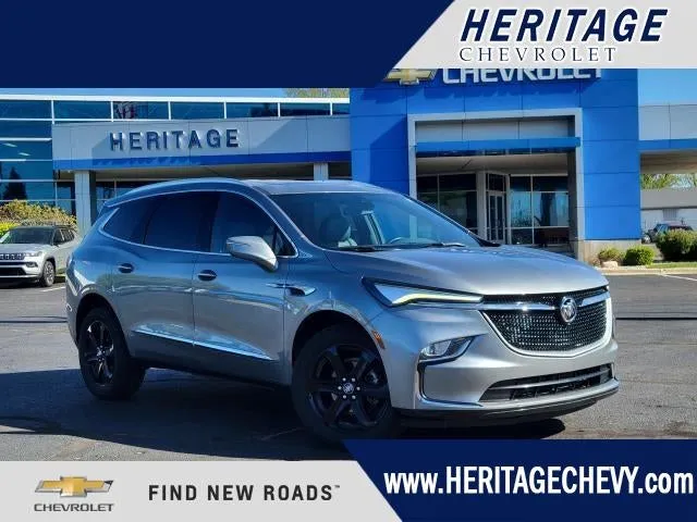 2023 Buick Enclave Essence in Moonstone Gray Metallic — front three-quarter view