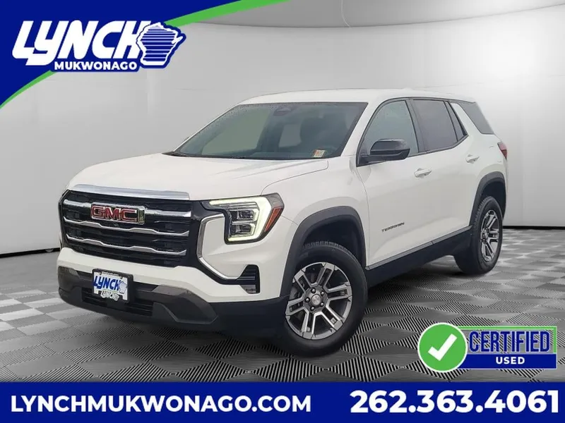 2025 GMC Terrain Elevation in Summit White — front three-quarter view