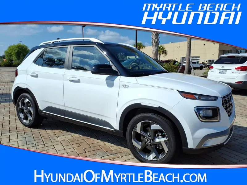2026 Hyundai VENUE SEL in Lunar White Saw — front three-quarter view