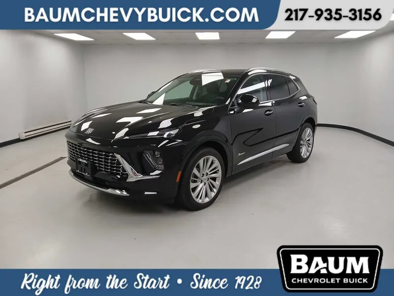 2026 Buick Envision Avenir in Ebony Twilight Metallic — front three-quarter view