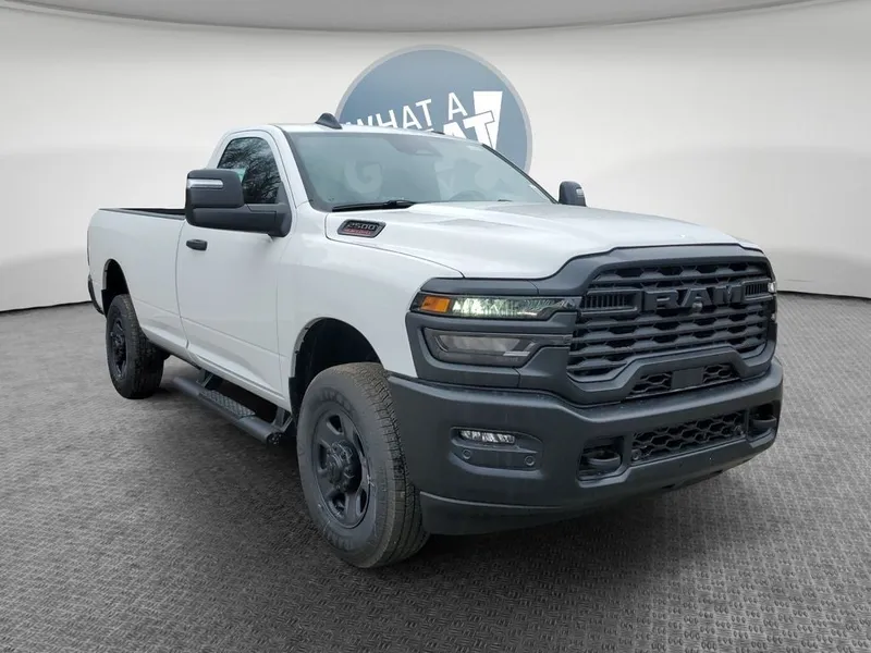 2026 RAM 2500 RAM 2500 TRADESMAN REGULAR CAB 4X4 8' BOX in Bright White Clear-Coat Exterior Paint — front three-quarter view