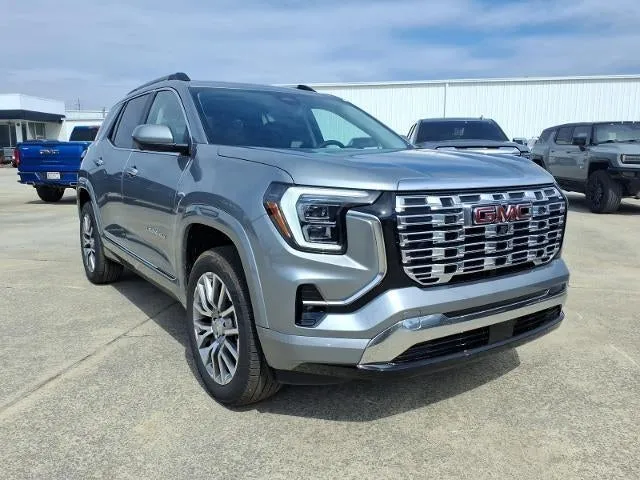 2026 GMC Terrain Denali in Sterling Metallic — front three-quarter view