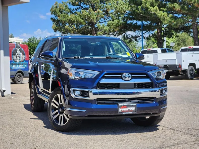 2023 Toyota 4Runner Limited in Nautical Blue Metallic — front three-quarter view