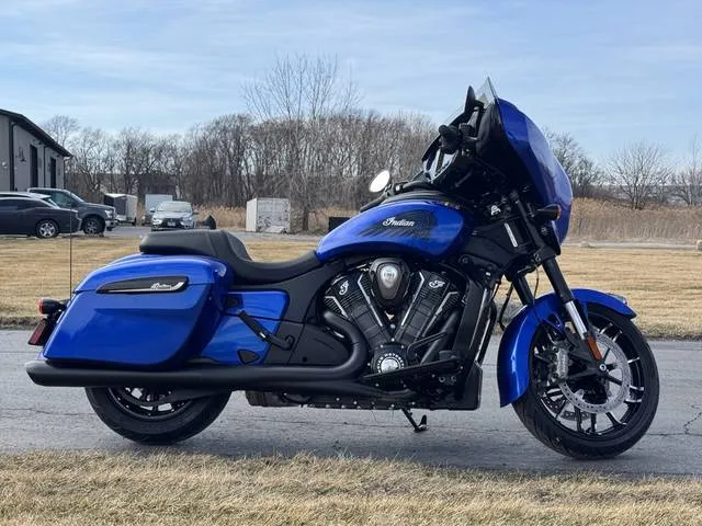 2026 Indian Motorcycle® Chieftain® PowerPlus Dark Horse® Deep Blue Metallic — front three-quarter view