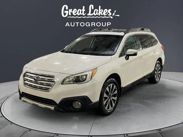 2016 Subaru Outback 2.5i Limited in Crystal White Pearl — front three-quarter view