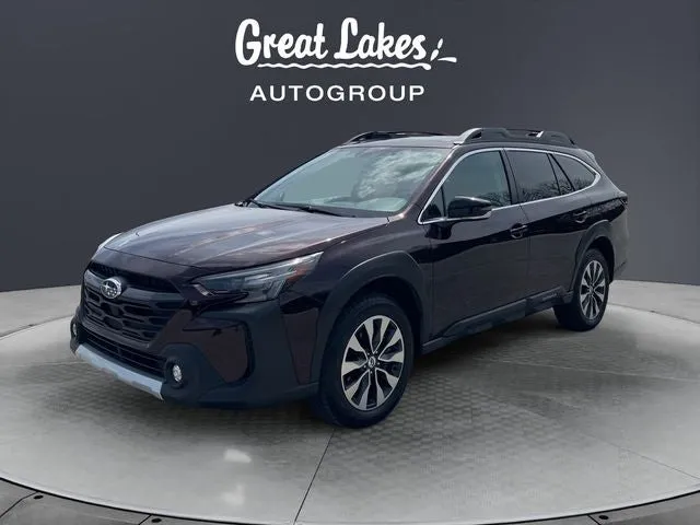 2023 Subaru Outback Limited in Dark Mahogany Pearl — front three-quarter view
