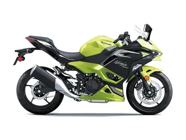 2026 Kawasaki Ninja® 500 ABS Metallic Yellowish Green/Ebony — front three-quarter view