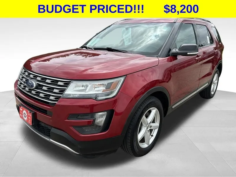 2016 Ford Explorer XLT in Ruby Red Metallic — front three-quarter view