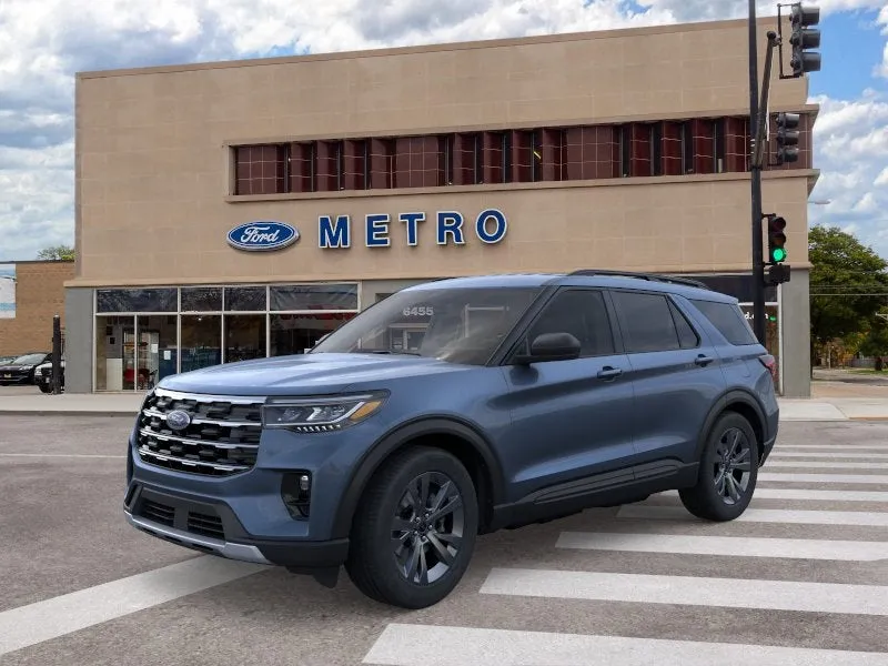 2026 Ford Explorer Active w/200A Pkg in Vapor Blue Metallic — front three-quarter view