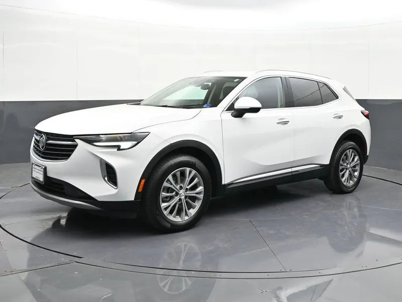 2022 Buick Envision Preferred in Summit White — front three-quarter view